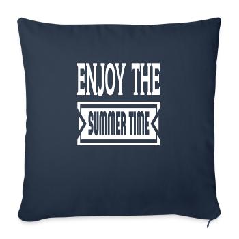 Profitez de l’heure d’été - Housse de coussin décorative 45 x 45 cm - bleu marine - Devant