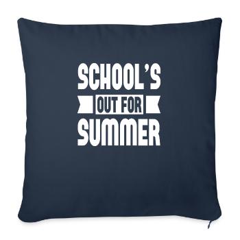 L’école est sortie pour l’été - Housse de coussin décorative 45 x 45 cm - bleu marine - Devant