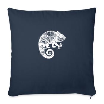 Chameleon with boho Aztec patterns - Sofa pillowcase 17,3'' x 17,3'' (45 x 45 cm) - navy - Front