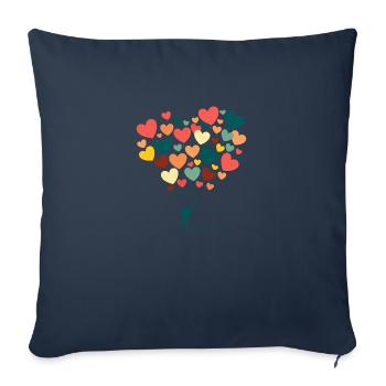Fille avec des ballons en forme de cœur - Housse de coussin décorative 45 x 45 cm - bleu marine - Devant