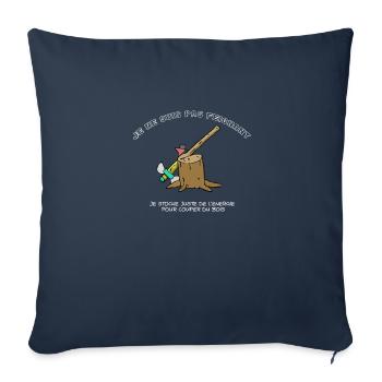 Couper du bois - Housse de coussin décorative 45 x 45 cm - bleu marine - Devant