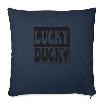 Canard chanceux - Housse de coussin décorative 45 x 45 cm - bleu marine - Devant