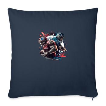 American Football - Spieler - Logo - Touchdown - Sofakissenbezug 45 x 45 cm - Navy - Vorne