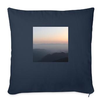 Lever de soleil sur Bergen - Housse de coussin décorative 45 x 45 cm - bleu marine - Devant