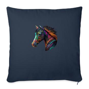 MULTICOLOR HORSE - Sofa pillowcase 17,3'' x 17,3'' (45 x 45 cm) - navy - Front