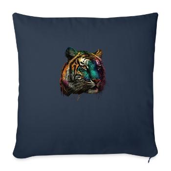TÊTE DE TIGRE - Housse de coussin décorative 45 x 45 cm - bleu marine - Devant