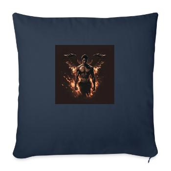 Feuriger dämonischer Engel - Sofakissenbezug 45 x 45 cm - Navy - Vorne