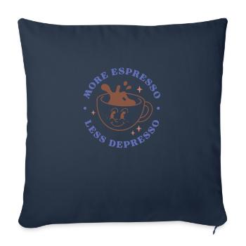 More Espresso Less Depresso - Sofa pillowcase 17,3'' x 17,3'' (45 x 45 cm) - navy - Front