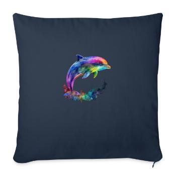 ORIGINAL DOLPHIN - IN COLOR - Sofa pillowcase 17,3'' x 17,3'' (45 x 45 cm) - navy - Front