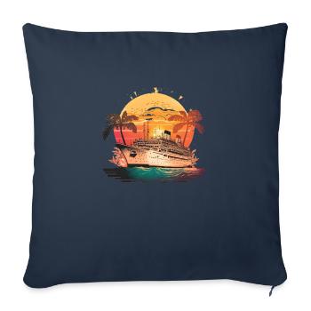 Cruise ship - Sofa pillowcase 17,3'' x 17,3'' (45 x 45 cm) - navy - Front
