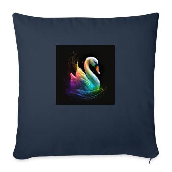 BEAU CYGNE MULTICOLORE - Housse de coussin décorative 45 x 45 cm - bleu marine - Devant