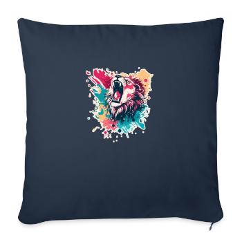 Lion - Housse de coussin décorative 45 x 45 cm - bleu marine - Devant