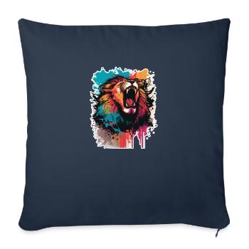 Lion - Housse de coussin décorative 45 x 45 cm - bleu marine - Devant