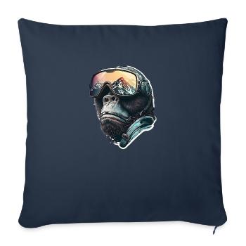 Cool gorilla skier - Sofa pillowcase 17,3'' x 17,3'' (45 x 45 cm) - navy - Front