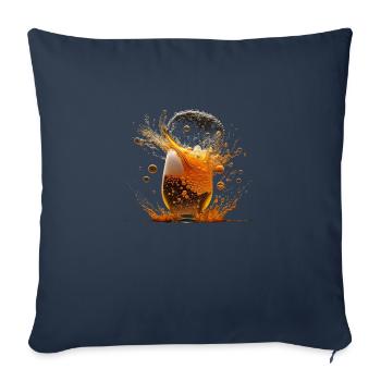 Cooles Bier Shirt Explosion im Bierglas - Sofakissenbezug 45 x 45 cm - Navy - Vorne