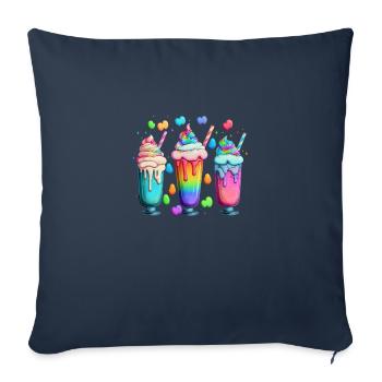 MILK SHAKES - MULTICOLORED - Sofa pillowcase 17,3'' x 17,3'' (45 x 45 cm) - navy - Front