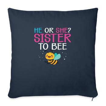 He or She Sister to Bee - Sofa pillowcase 17,3'' x 17,3'' (45 x 45 cm) - navy - Front