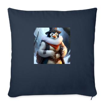 Pinguin Krieger im Winter - Sofakissenbezug 45 x 45 cm - Navy - Vorne