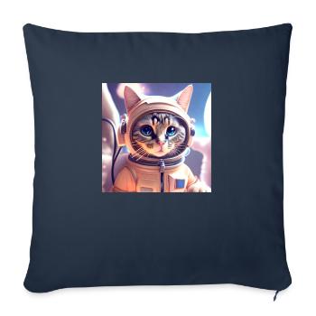 Asteonaut Katze im Weltall - Sofakissenbezug 45 x 45 cm - Navy - Vorne