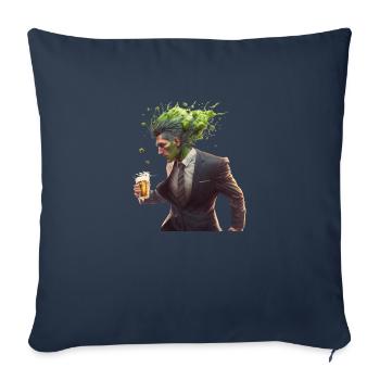 Explosion du houblon par la bière artisanale. Complet - Housse de coussin décorative 45 x 45 cm - bleu marine - Devant