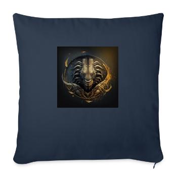 Lion Design - Le Roi de la Mode - Housse de coussin décorative 45 x 45 cm - bleu marine - Devant