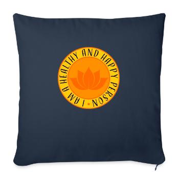 Positive Affirmation - Healthy and Happy - Sofa pillowcase 17,3'' x 17,3'' (45 x 45 cm) - navy - Front