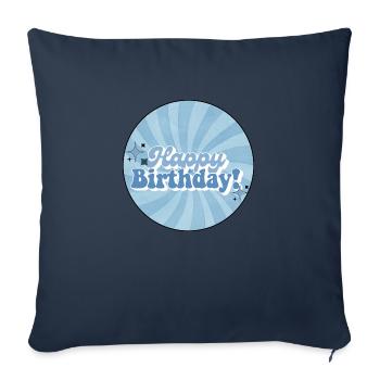 Blue Retro Happy Birthday Lettering - Sofa pillowcase 17,3'' x 17,3'' (45 x 45 cm) - navy - Front