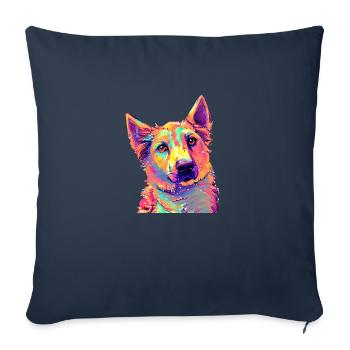 Dogs Dog Owner German Shepherd Dog Dog Owner Dog - Sofa pillowcase 17,3'' x 17,3'' (45 x 45 cm) - navy - Front