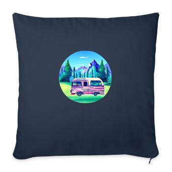 Caravan Camping Motorhome Gift Camp Camping - Sofa pillowcase 17,3'' x 17,3'' (45 x 45 cm) - navy - Front