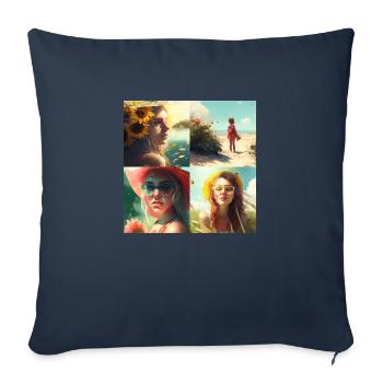 for you - Housse de coussin décorative 45 x 45 cm - bleu marine - Devant