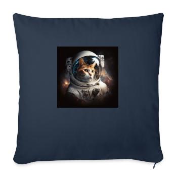 Astro Cat, Spacecat, Generative AI - Sofa pillowcase 17,3'' x 17,3'' (45 x 45 cm) - navy - Front