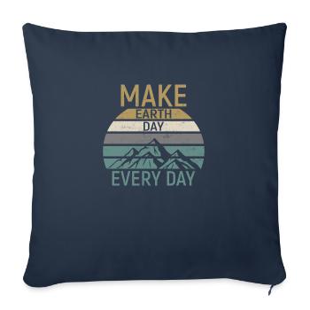 Faites du Jour de la Terre tous les jours - Housse de coussin décorative 45 x 45 cm - bleu marine - Devant