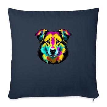 Colorful dog - Sofa pillowcase 17,3'' x 17,3'' (45 x 45 cm) - navy - Front
