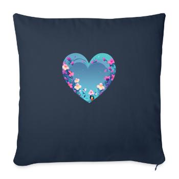 Mariage Fête des mères Saint-Valentin Engagement amoureux - Housse de coussin décorative 45 x 45 cm - bleu marine - Devant