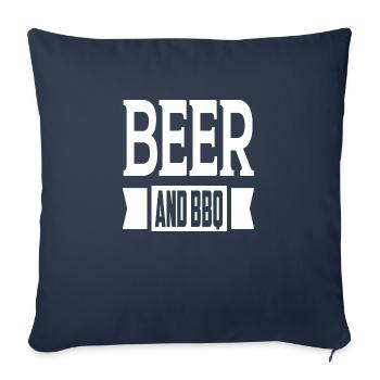 Beer And BBQ - Sofa pillowcase 17,3'' x 17,3'' (45 x 45 cm) - navy - Front