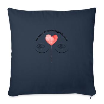 Les yeux de Savny - Housse de coussin décorative 45 x 45 cm - bleu marine - Devant