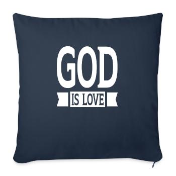 Dieu est amour - Housse de coussin décorative 45 x 45 cm - bleu marine - Devant