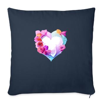 Fiançailles Fête des mères Saint-Valentin Mariage d’amour - Housse de coussin décorative 45 x 45 cm - bleu marine - Devant