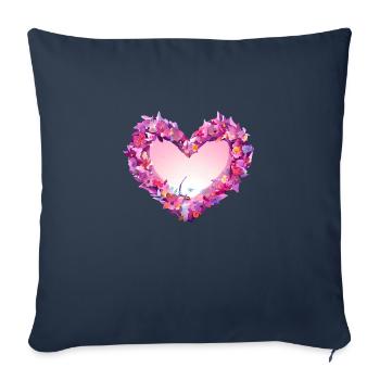 Fête des mères Saint-Valentin Mariage de fiançailles amoureuses - Housse de coussin décorative 45 x 45 cm - bleu marine - Devant