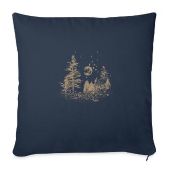 Maison solitaire - Housse de coussin décorative 45 x 45 cm - bleu marine - Devant