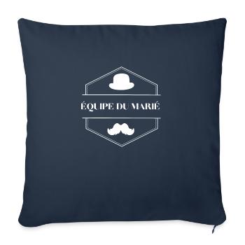 Équipe du marié - Housse de coussin décorative 45 x 45 cm - bleu marine - Devant