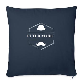 Futur marié - Housse de coussin décorative 45 x 45 cm - bleu marine - Devant