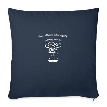 Chef Cuisiner Humour - Housse de coussin décorative 45 x 45 cm - bleu marine - Devant