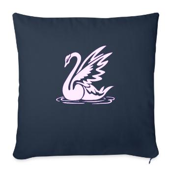 Tattoo element vector tattoo Body art swan - Sofa pillowcase 17,3'' x 17,3'' (45 x 45 cm) - navy - Front