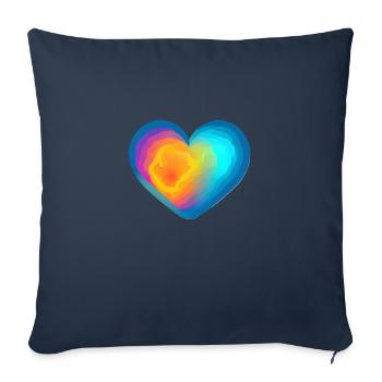 Fête des mères Saint-Valentin Mariage Fiançailles Amour - Housse de coussin décorative 45 x 45 cm - bleu marine - Devant