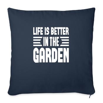 Life Is Better In The Garden - Sofa pillowcase 17,3'' x 17,3'' (45 x 45 cm) - navy - Front