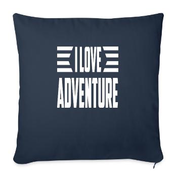 J’aime l’aventure - Housse de coussin décorative 45 x 45 cm - bleu marine - Devant