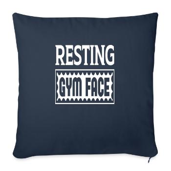 Visage de gymnase au repos - Housse de coussin décorative 45 x 45 cm - bleu marine - Devant