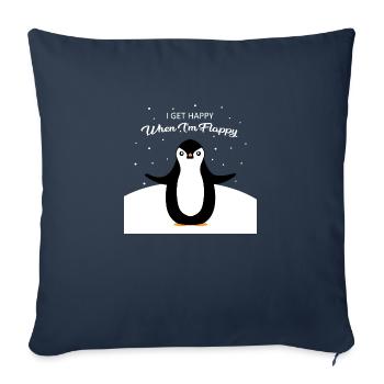 Ich bin glücklich, wenn ich schlaff bin - Sofakissenbezug 45 x 45 cm - Navy - Vorne