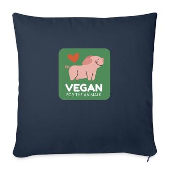Vegan for animals - Sofa pillowcase 17,3'' x 17,3'' (45 x 45 cm) - navy - Front